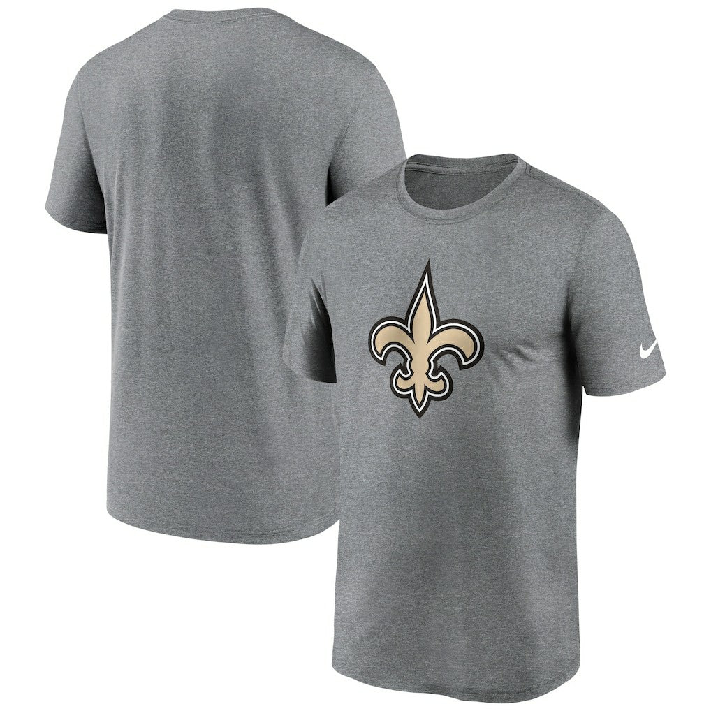 New Orleans Saints Primetime Legend Logo Performance T-Shirt Heather Charcoal - Nike
