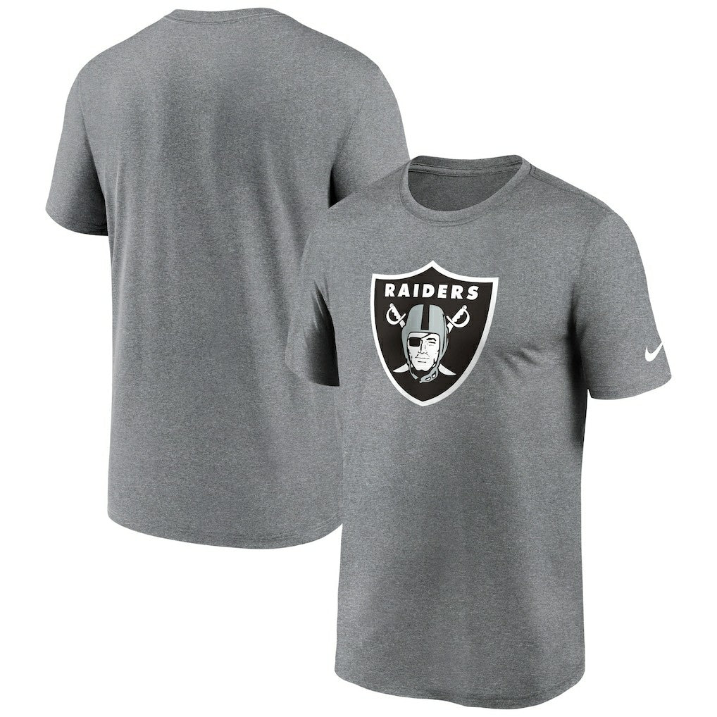Las Vegas Raiders Primetime Legend Logo Performance T-Shirt Heather Charcoal - Nike
