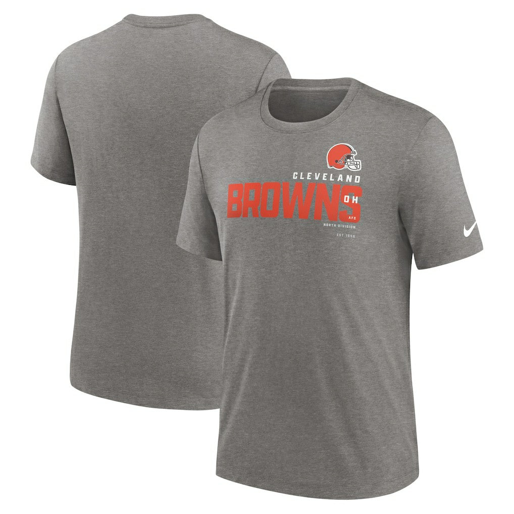 Cleveland Browns Team Tri-Blend T-Shirt Heather Charcoal - Nike