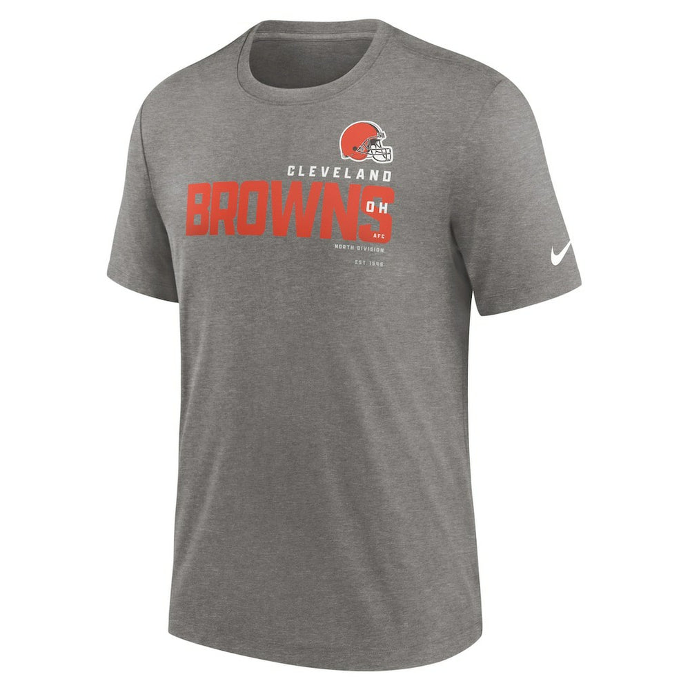 Cleveland Browns Team Tri-Blend T-Shirt Heather Charcoal - Nike