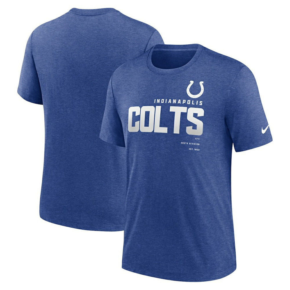 Indianapolis Colts Team Tri-Blend T-Shirt Heather Royal - Nike