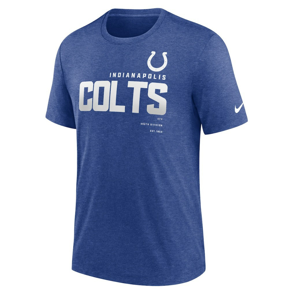 Indianapolis Colts Team Tri-Blend T-Shirt Heather Royal - Nike