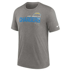 Los Angeles Chargers Team Tri-Blend T-Shirt Heather Charcoal - Nike