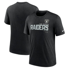 Las Vegas Raiders Team Tri-Blend T-Shirt Heather Black - Nike