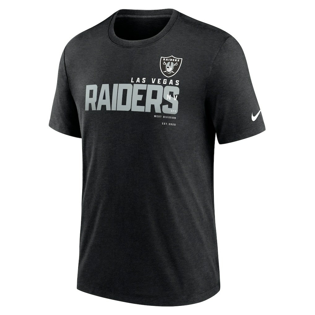 Las Vegas Raiders Team Tri-Blend T-Shirt Heather Black - Nike