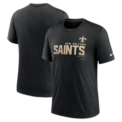 New Orleans Saints Team Tri-Blend T-Shirt Heather Black - Nike