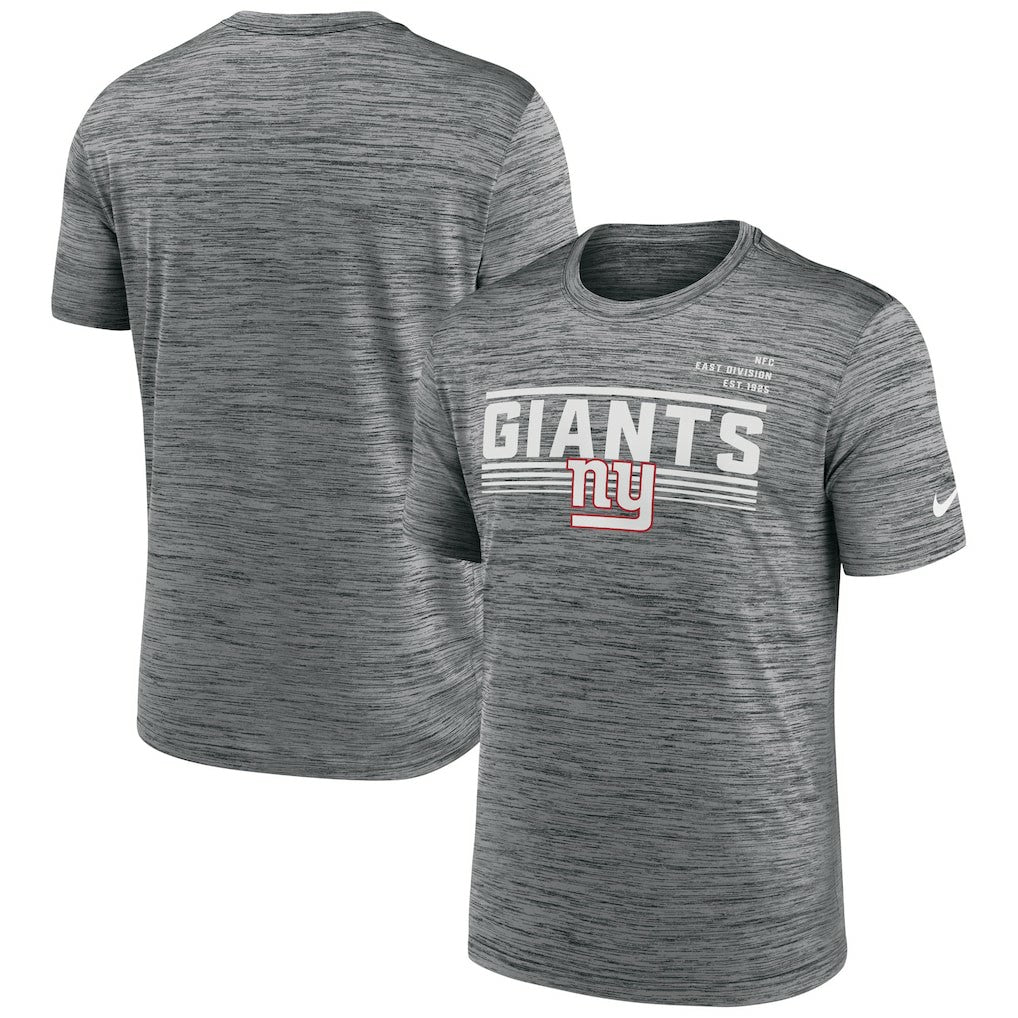 New York Giants Yardline Velocity Performance T-Shirt Gray - Nike