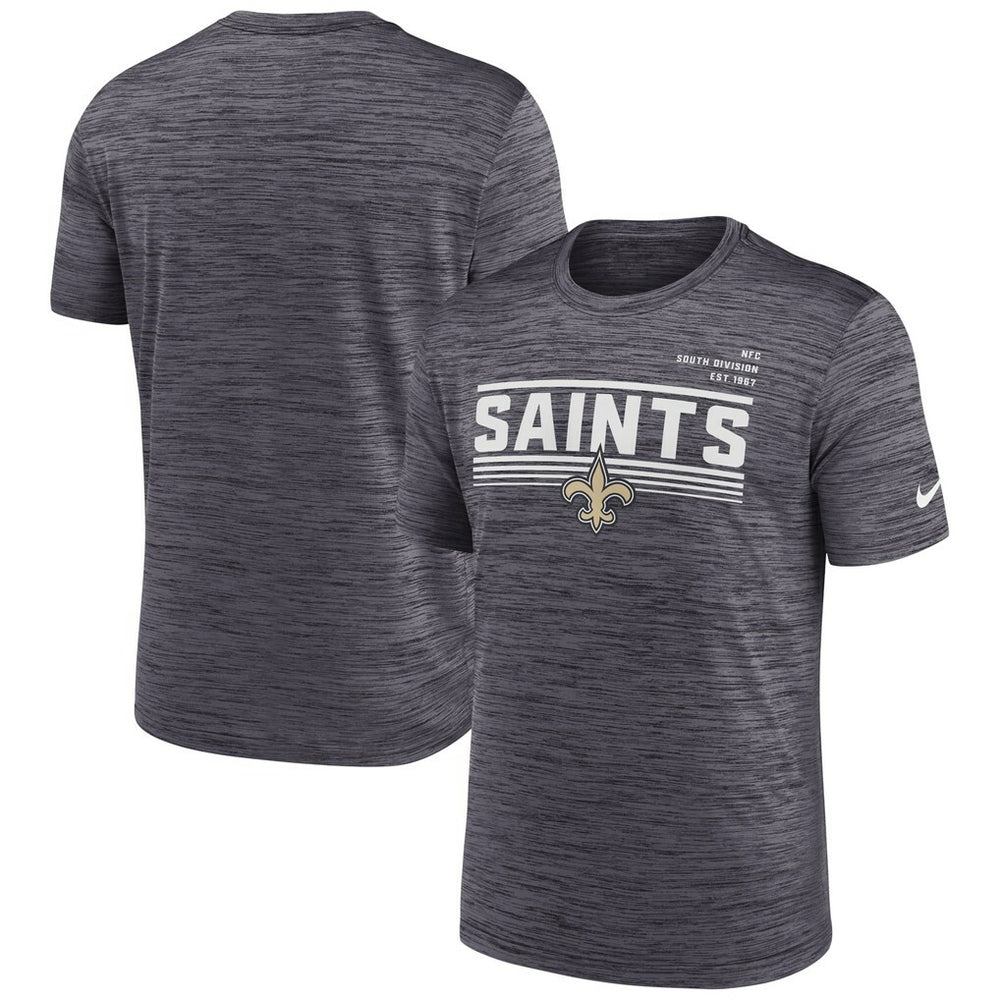 New Orleans Saints Yardline Velocity Performance T-Shirt Anthracite - Nike