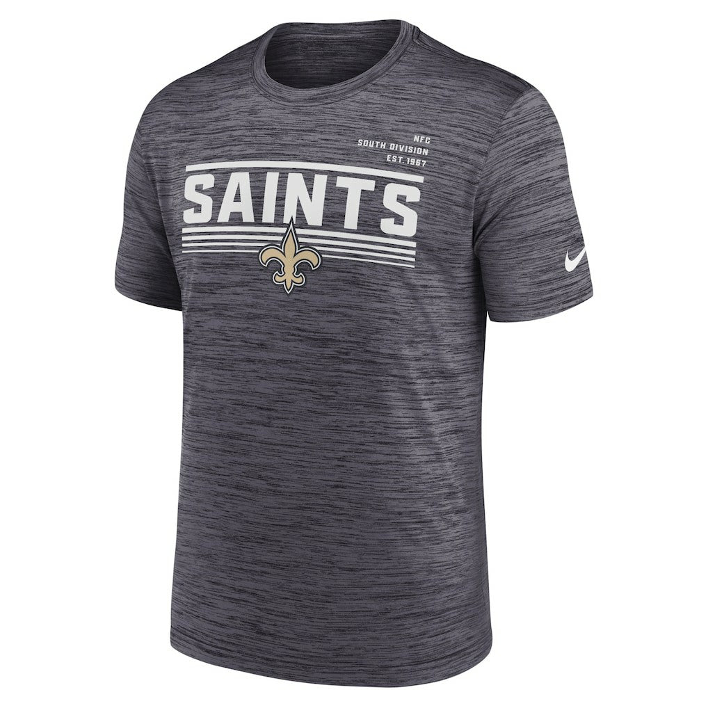 New Orleans Saints Yardline Velocity Performance T-Shirt Anthracite - Nike