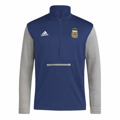 Adidas Argentina National Team Crest Long Sleeve Half-Zip Top - Navy
