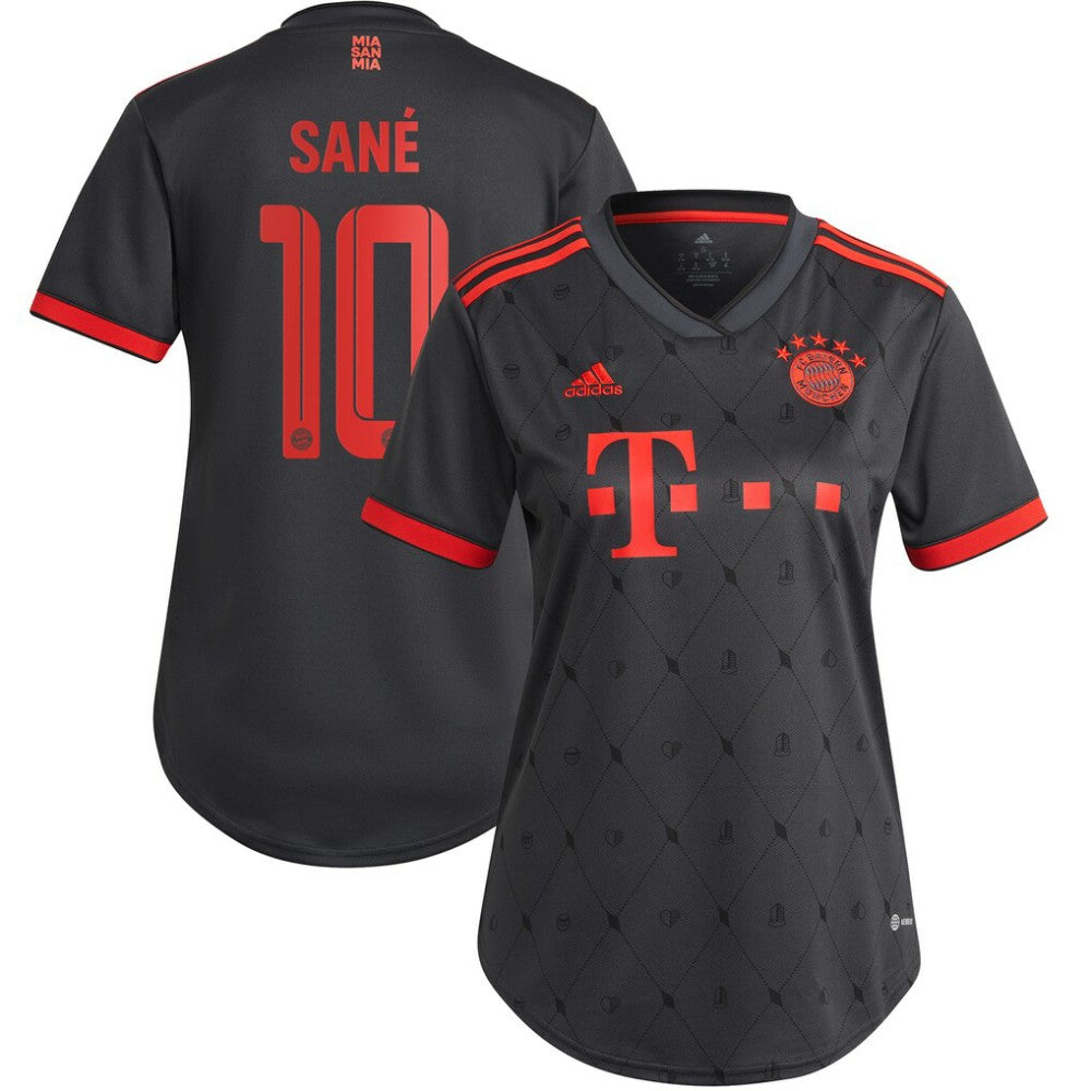 Adidas Leroy Sané Bayern Munich Women's 2022/23 Third Replica Player Jerseys - Charcoal