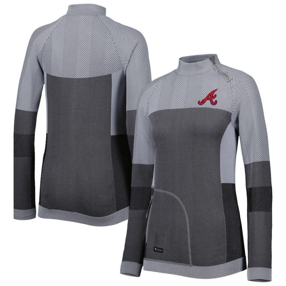 Atlanta Braves Levelwear Women's Verse Asymmetrical Raglan Tri-Blend Quarter-Zip Jacket Online