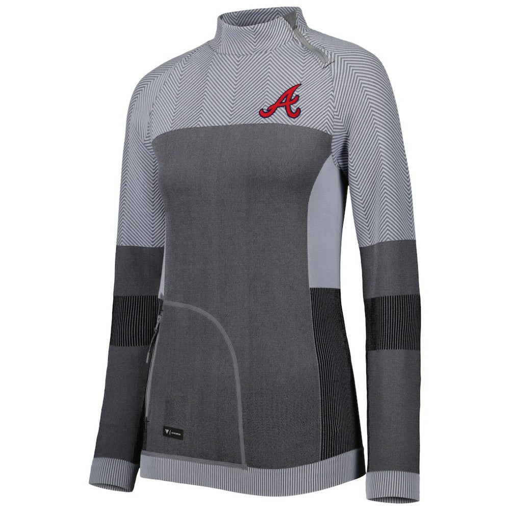 Atlanta Braves Levelwear Women's Verse Asymmetrical Raglan Tri-Blend Quarter-Zip Jacket Online