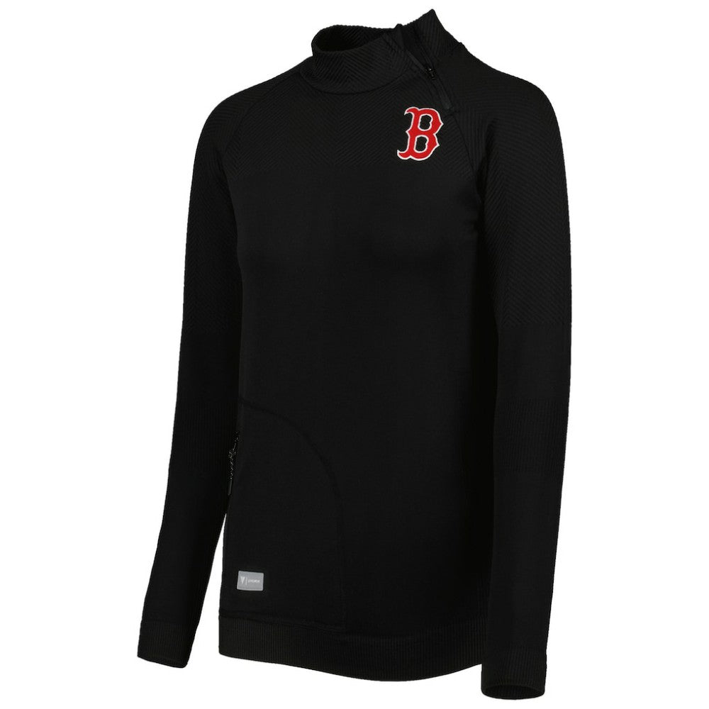 Boston Red Sox Levelwear Women's Verse Asymmetrical Raglan Tri-Blend Quarter-Zip Jacket Clearance