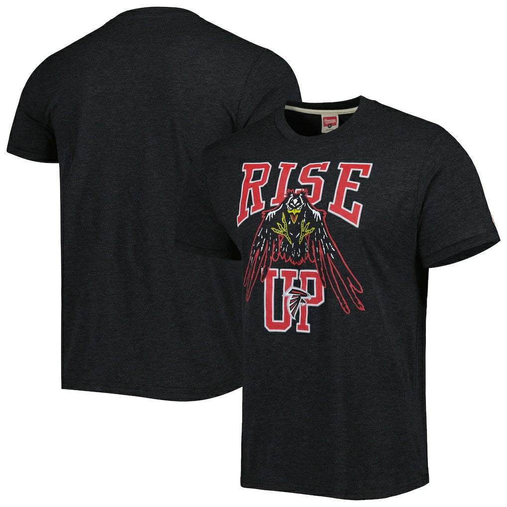 Atlanta Falcons Homage Rise Up Hyper Local Tri-Blend T-Shirt Black - NFL