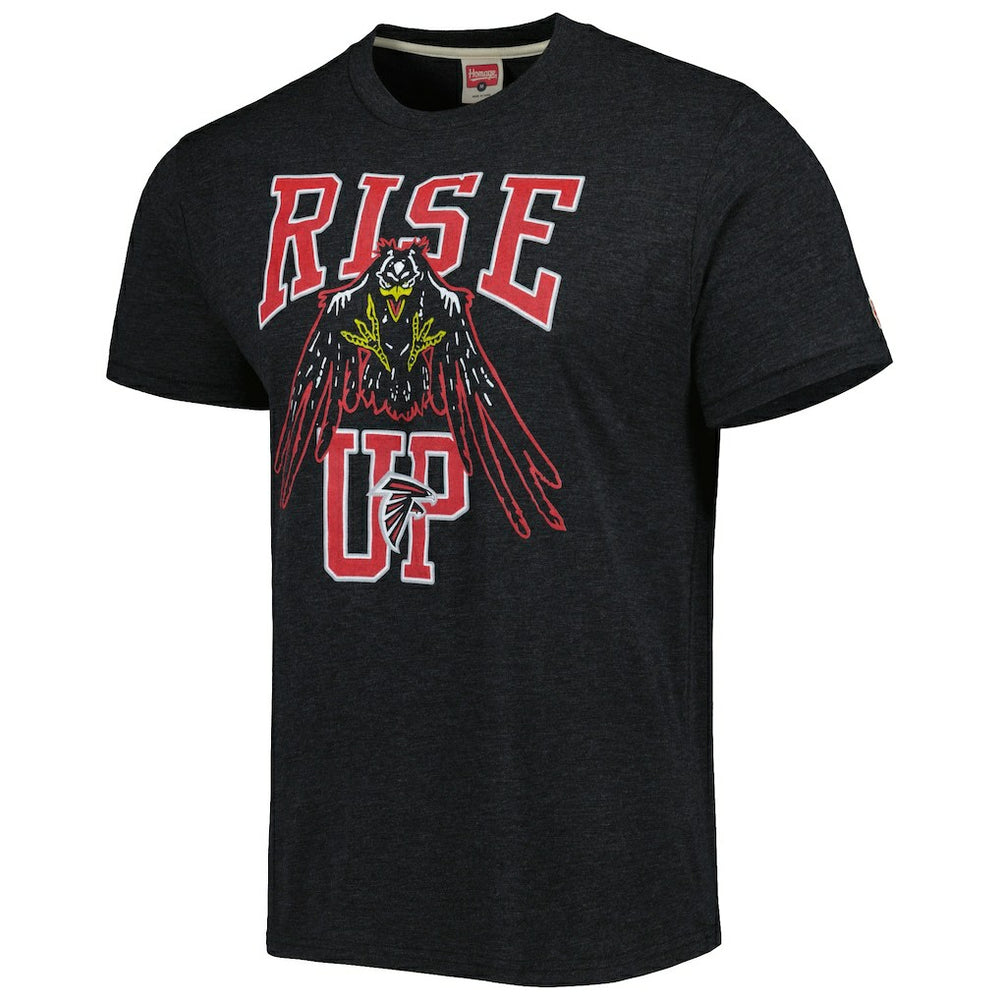 Atlanta Falcons Homage Rise Up Hyper Local Tri-Blend T-Shirt Black - NFL