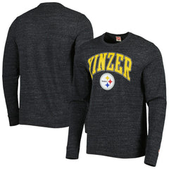 Pittsburgh Steelers Homage Hyper Local Tri-Blend Long Sleeve T-Shirt Charcoal - NFL