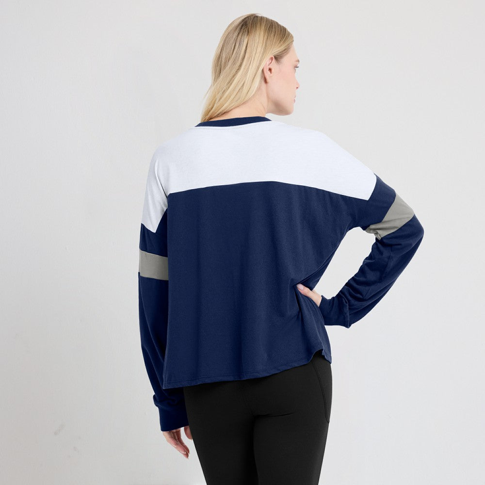 Milwaukee Brewers Fanatics Women's Even Match Lace-Up Long Sleeve V-Neck T-Shirt discount
