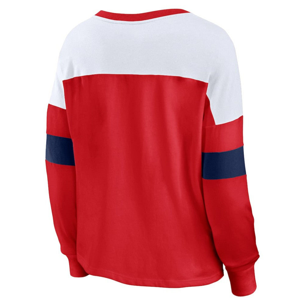 St. Louis Cardinals Fanatics Women's Even Match Lace-Up Long Sleeve V-Neck T-Shirt for sale