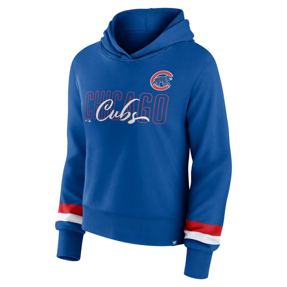 Chicago Cubs Fanatics Women's Over Under Pullover Hoodie Clearance