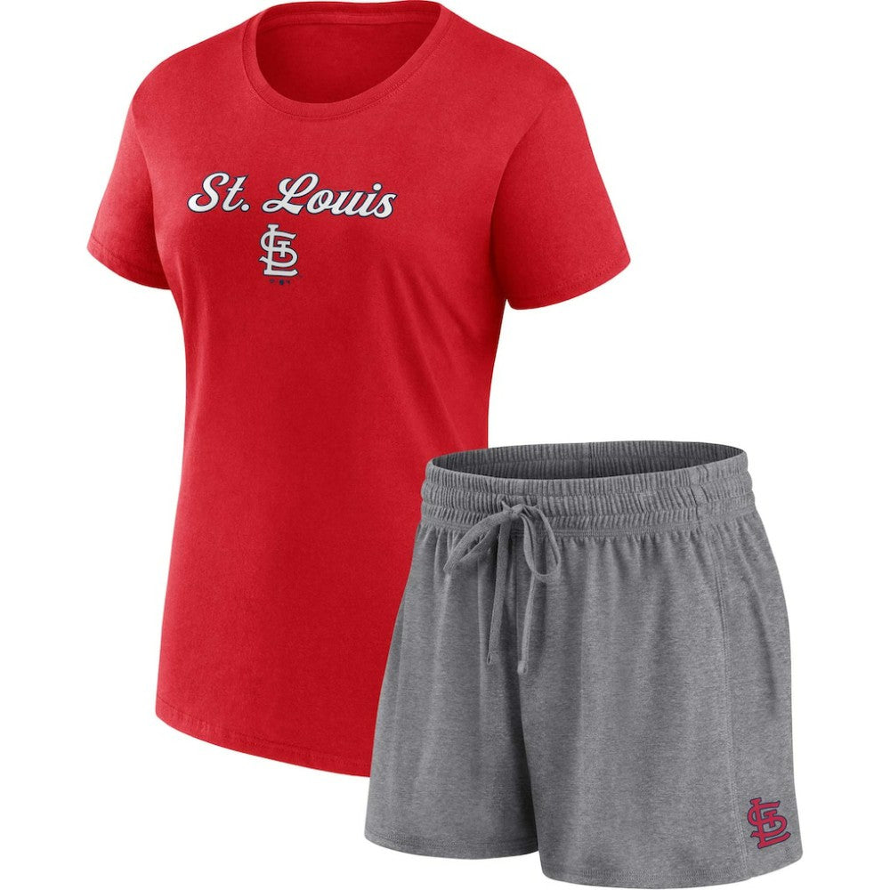 St. Louis Cardinals Fanatics Women's Script T-Shirt & Shorts Combo Set Lifestyle