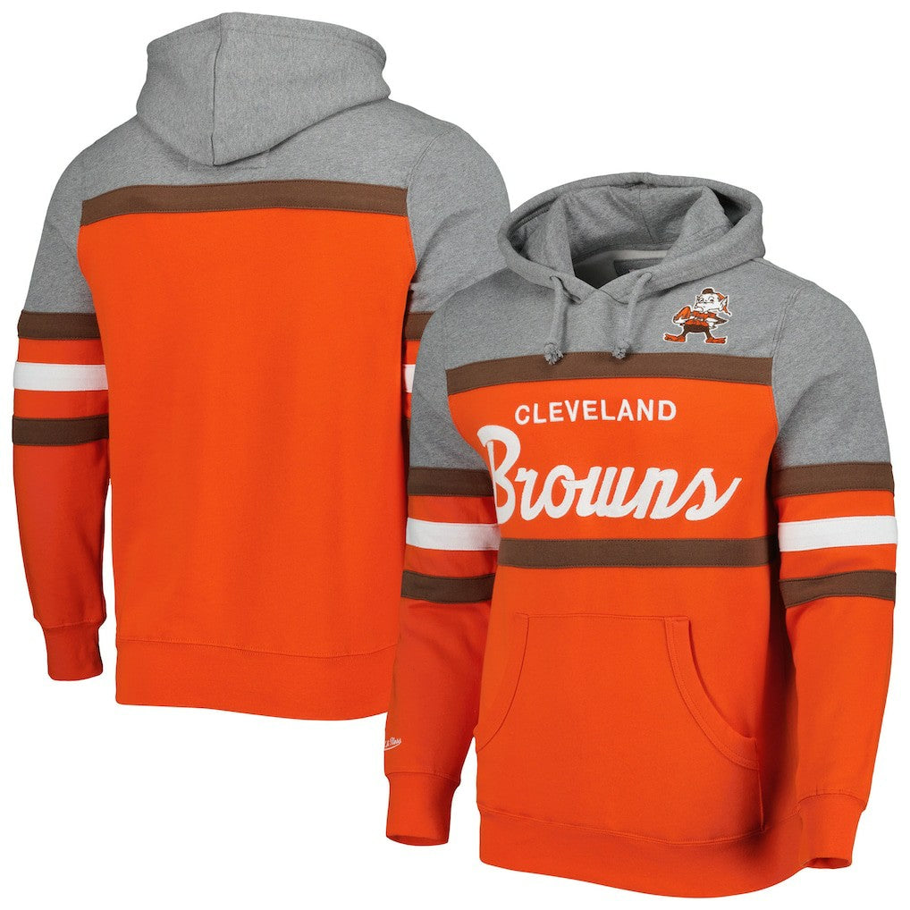 Cleveland Browns Head Coach Pullover Hoodie Orange/Heathered Gray - Mitchell & Ness