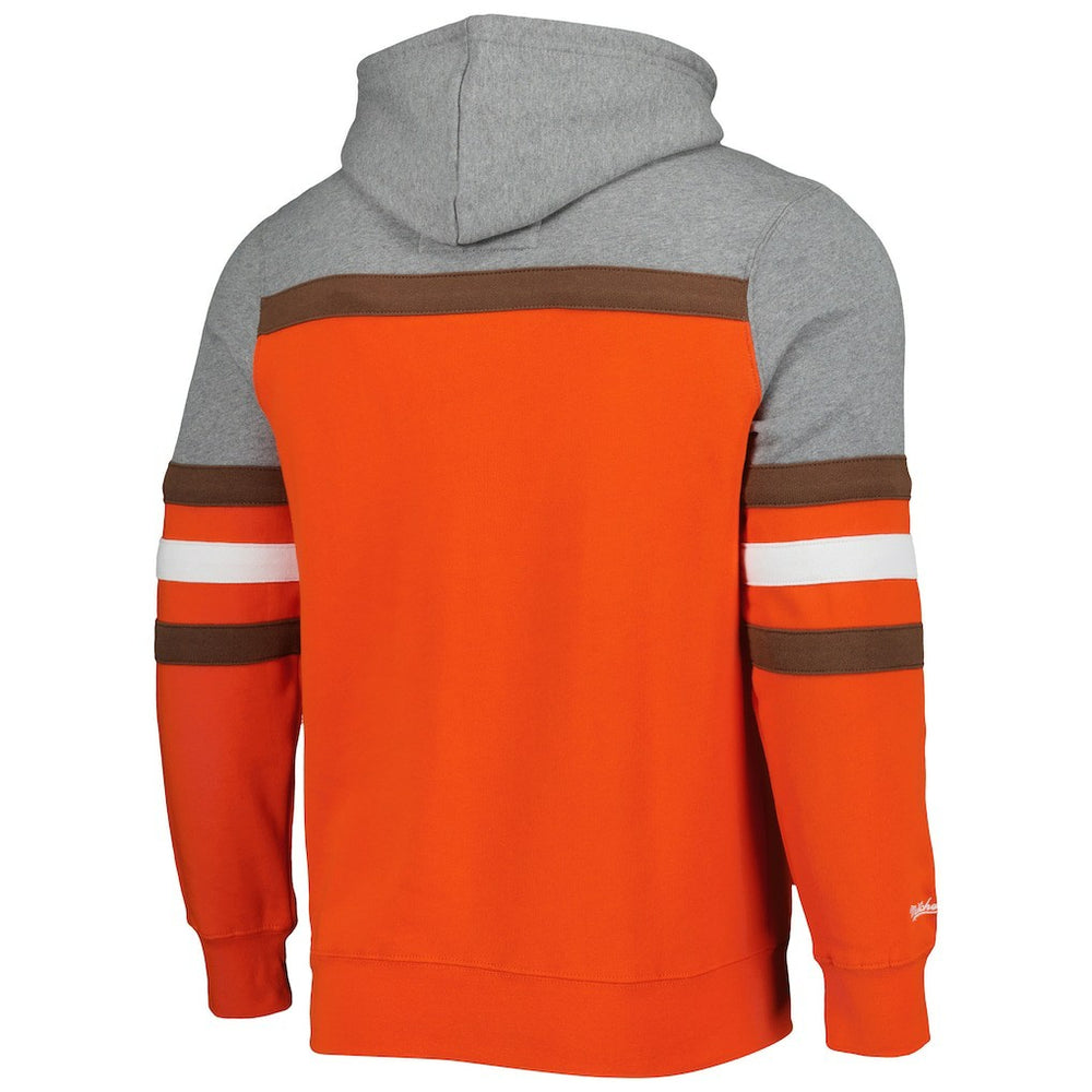 Cleveland Browns Head Coach Pullover Hoodie Orange/Heathered Gray - Mitchell & Ness