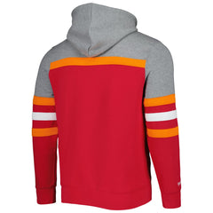 Tampa Bay Buccaneers Head Coach Pullover Hoodie Red/Heathered Gray - Mitchell & Ness
