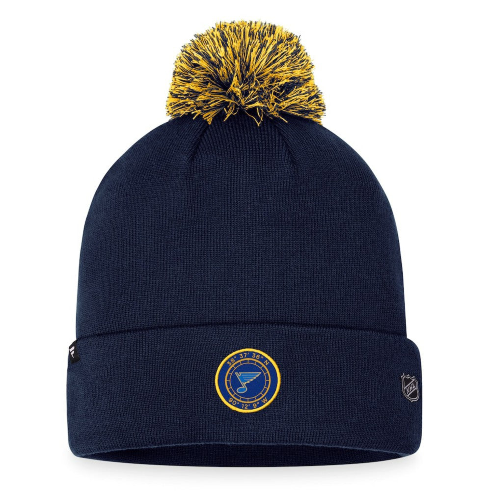 St. Louis Blues - Fanatics 2023 NHL Draft Cuffed Knit Hat with Pom Navy
