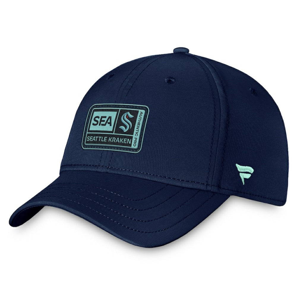 Seattle Kraken Fanatics Authentic Pro Training Camp Flex Hat – Deep Sea Blue