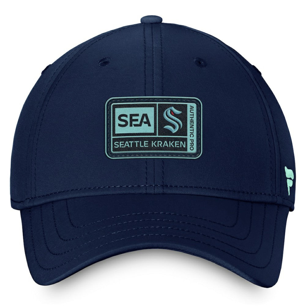 Seattle Kraken Fanatics Authentic Pro Training Camp Flex Hat – Deep Sea Blue