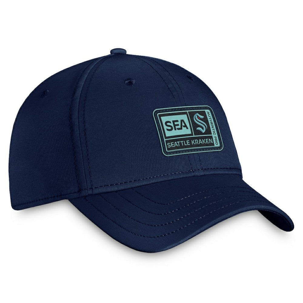 Seattle Kraken Fanatics Authentic Pro Training Camp Flex Hat – Deep Sea Blue