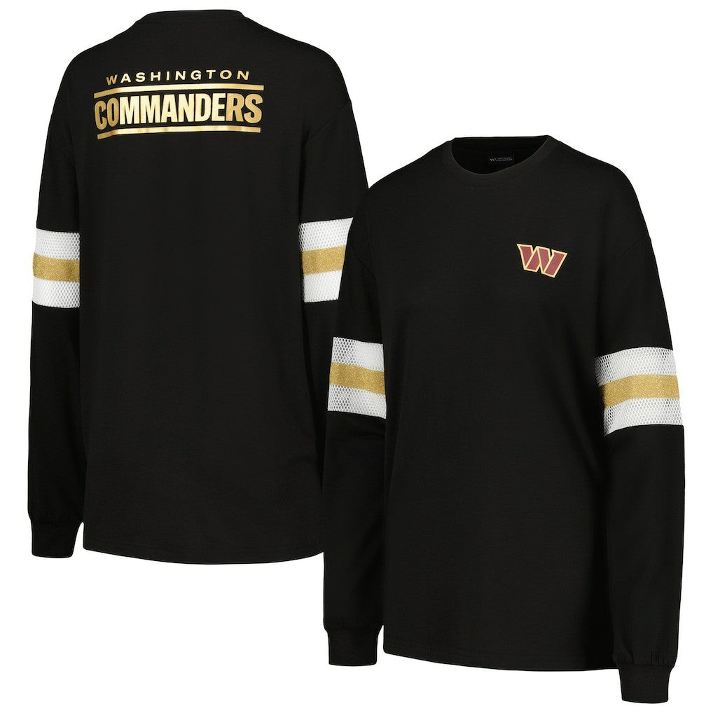 Washington Commanders The Wild Collective Women's Long Sleeve T-Shirt Black - NFL
