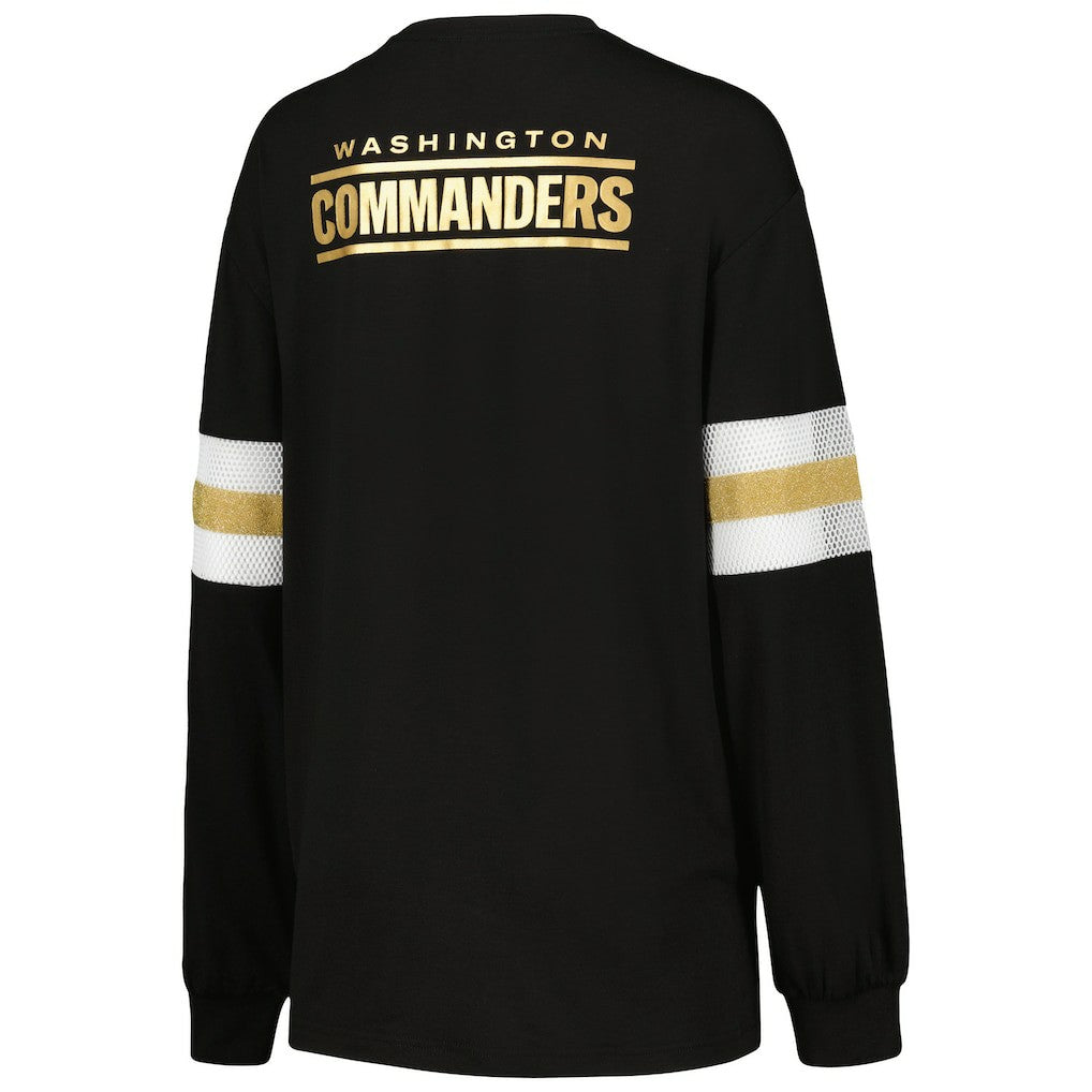 Washington Commanders The Wild Collective Women's Long Sleeve T-Shirt Black - NFL