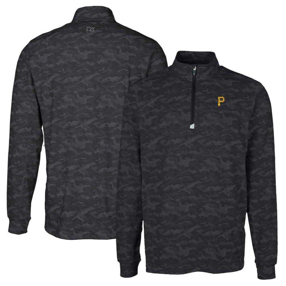 Pittsburgh Pirates Cutter & Buck Big & Tall Traverse Camo Print Stretch Quarter-Zip Pullover Top discount