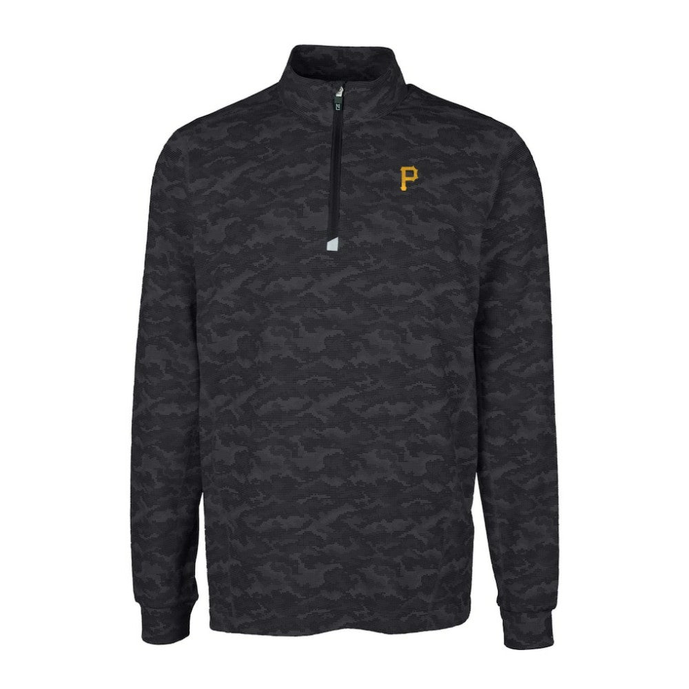 Pittsburgh Pirates Cutter & Buck Big & Tall Traverse Camo Print Stretch Quarter-Zip Pullover Top discount