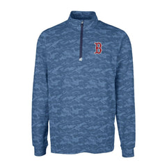 Boston Red Sox Cutter & Buck Big & Tall Traverse Camo Print Stretch Quarter-Zip Pullover Top Lifestyle