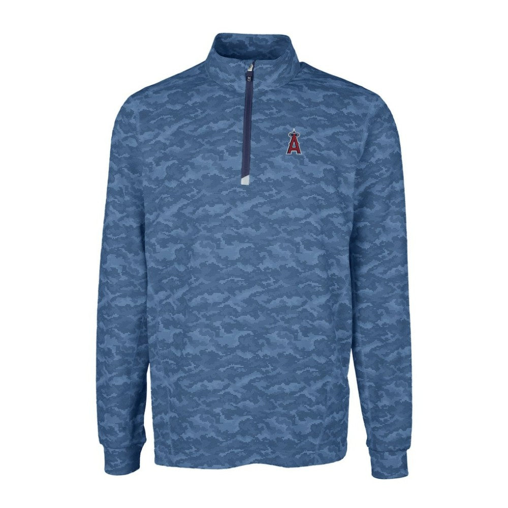 Los Angeles Angels Cutter & Buck Big & Tall Traverse Camo Print Stretch Quarter-Zip Pullover Top discount