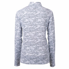 Miami Marlins Cutter & Buck Women's Traverse Camo Print Stretch Quarter-Zip Pullover Top Clearance