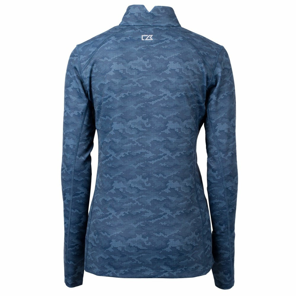 Cleveland Guardians Cutter & Buck Women's Traverse Camo Print Stretch Quarter-Zip Pullover Top Clearance