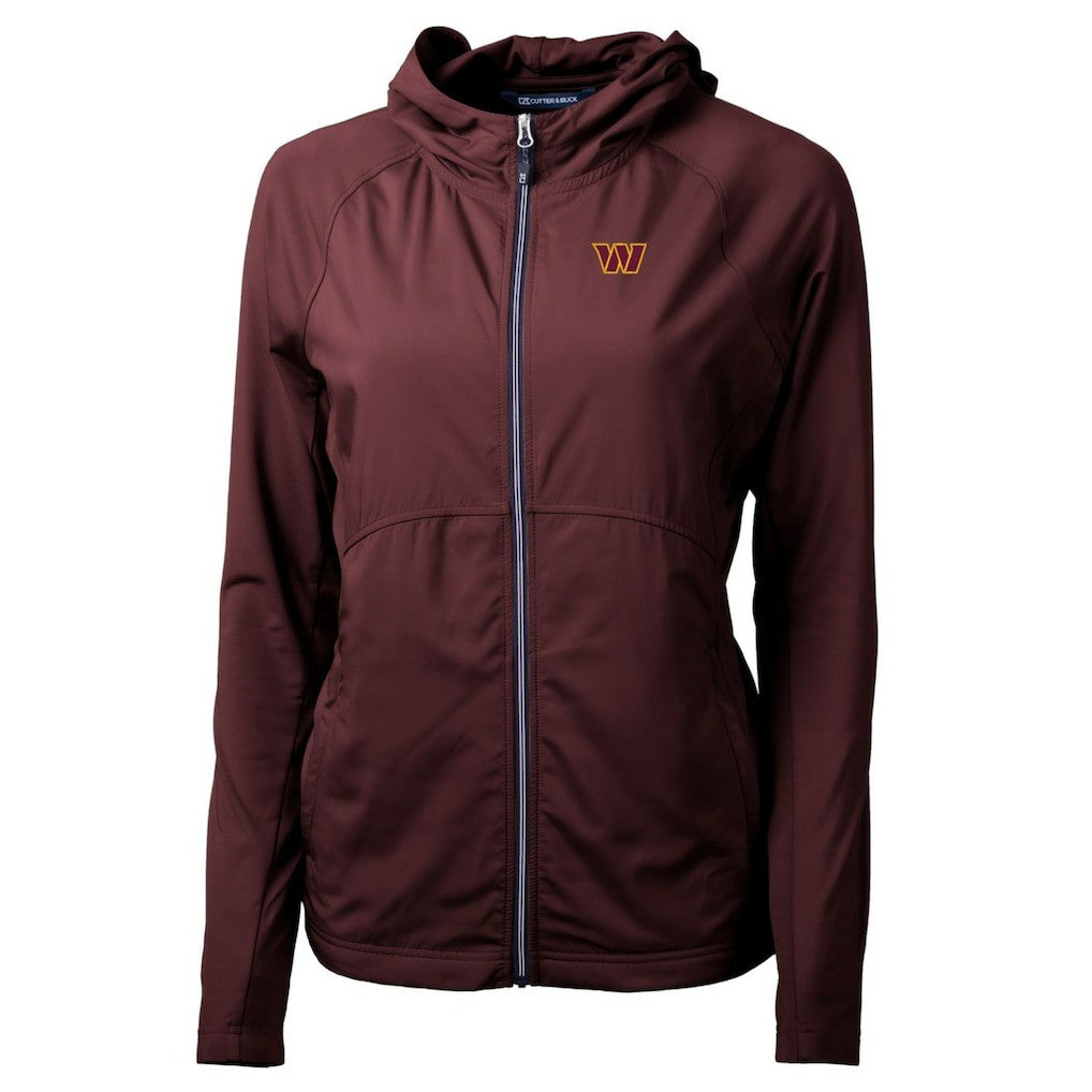 Washington Commanders Cutter & Buck Women's Adapt Eco Knit Hybrid Recycled Full-Zip Hoodie Burgundy - NFL