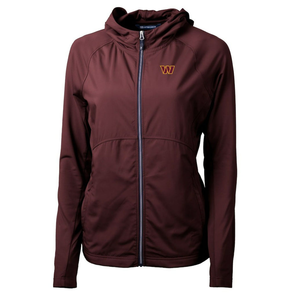 Washington Commanders Cutter & Buck Women's Adapt Eco Knit Hybrid Recycled Full-Zip Hoodie Burgundy - NFL