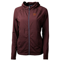 Washington Commanders Cutter & Buck Women's Adapt Eco Knit Hybrid Recycled Full-Zip Hoodie Burgundy - NFL