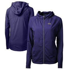 Baltimore Ravens Cutter & Buck Women's Adapt Eco Knit Hybrid Recycled Full-Zip Hoodie Purple - NFL