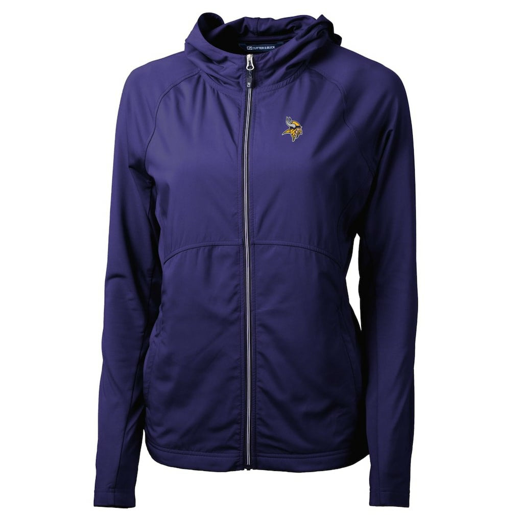Minnesota Vikings Cutter & Buck Women's Adapt Eco Knit Hybrid Recycled Full-Zip Hoodie Purple - NFL