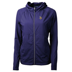Minnesota Vikings Cutter & Buck Women's Adapt Eco Knit Hybrid Recycled Full-Zip Hoodie Purple - NFL