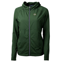 Green Bay Packers Cutter & Buck Women's Adapt Eco Knit Hybrid Recycled Full-Zip Hoodie Hunter Green - NFL