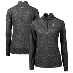Minnesota Vikings Cutter & Buck Women's Traverse Camo Print Stretch Quarter-Zip Pullover Top Black - NFL