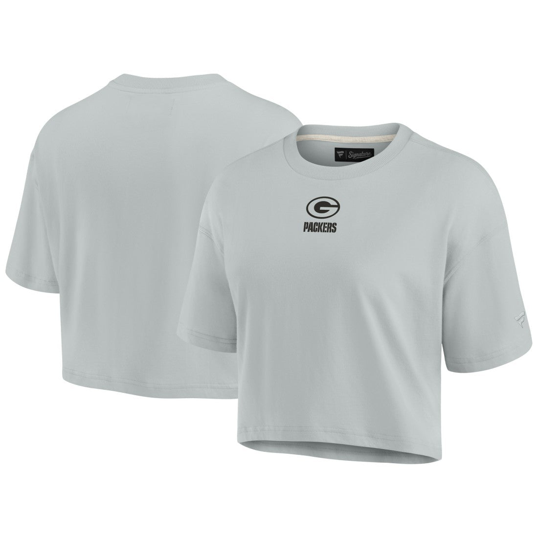 Green Bay Packers Women's Elements Super Soft Boxy Cropped T-Shirt Gray - Fanatics