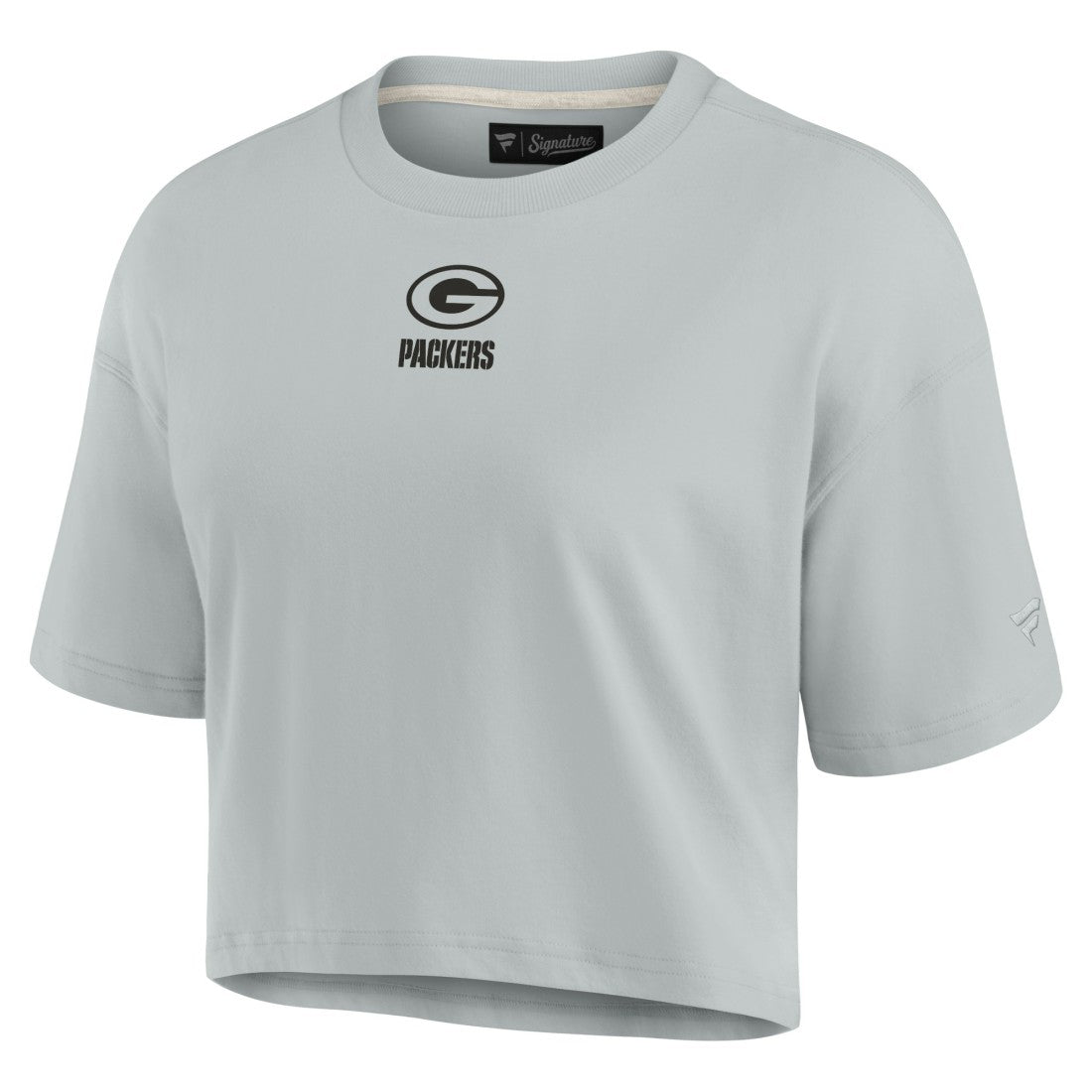 Green Bay Packers Women's Elements Super Soft Boxy Cropped T-Shirt Gray - Fanatics